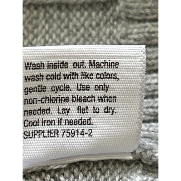 St. Johns Bay Cable Knit Turtleneck Sweater M Gray Cotton/Nylon Womens Pullover - Picture 5 of 7